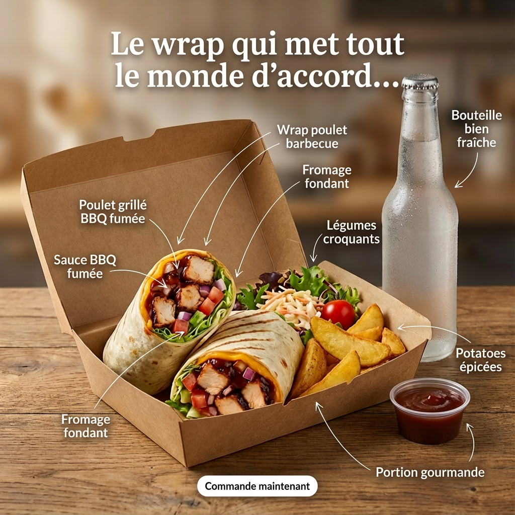 Menu Wrap Poulet BBQ
