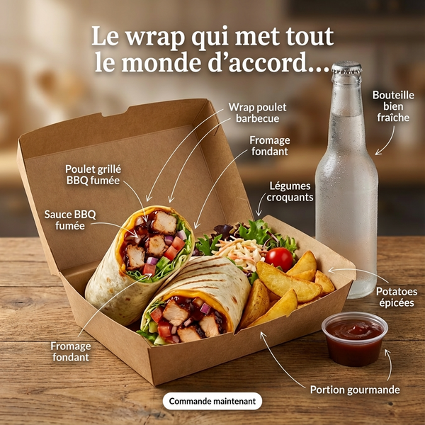Menu Wrap Poulet BBQ