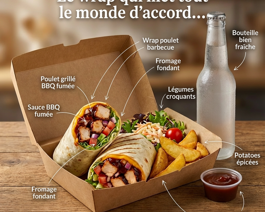 Menu Wrap Poulet BBQ