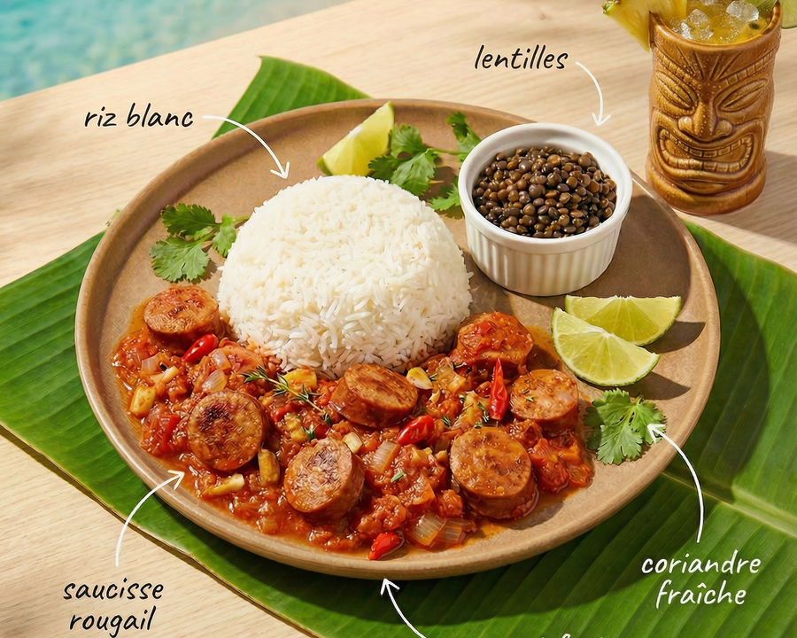 Saucisse rougail façon tropicale